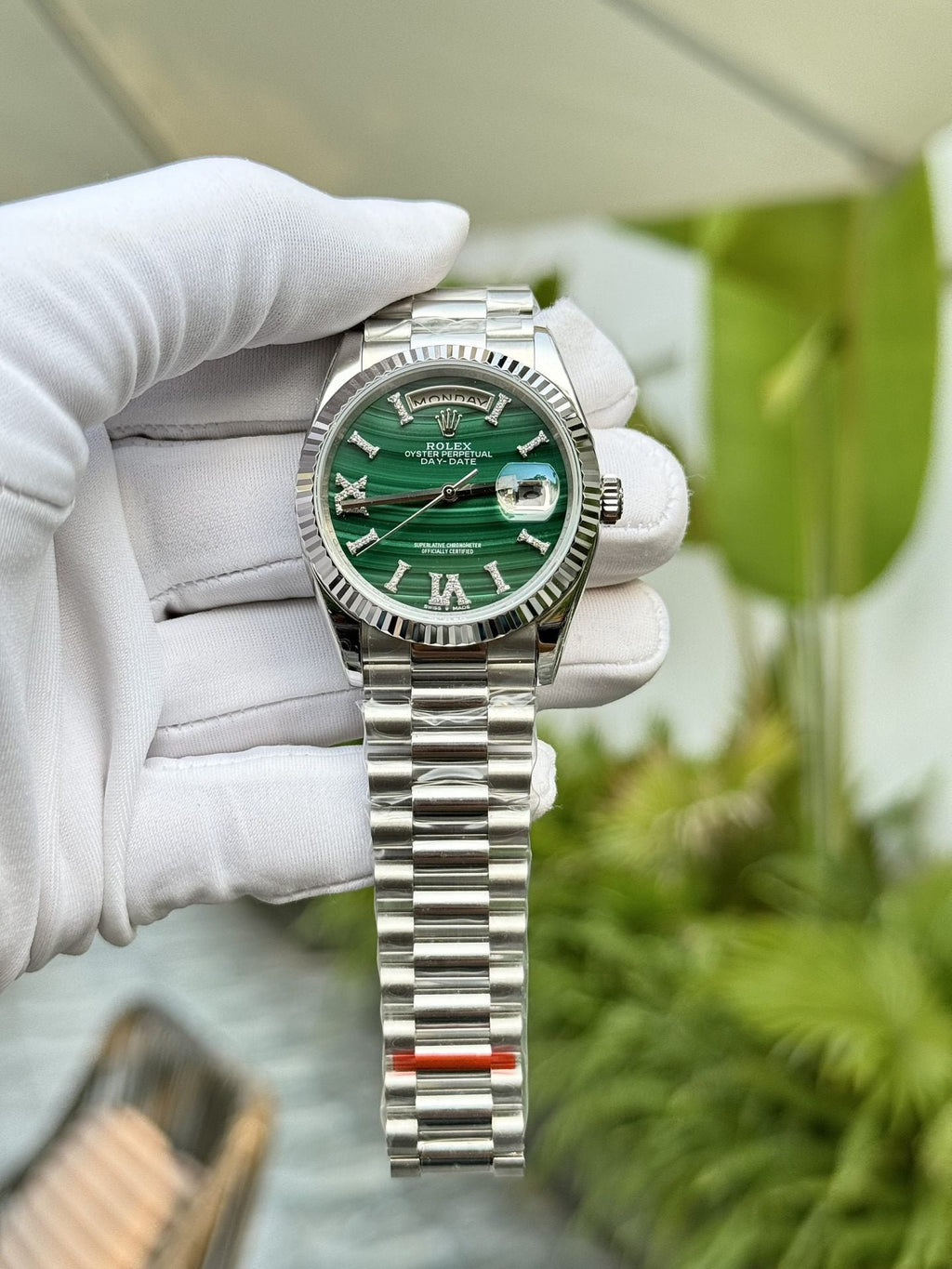 Rolex Watch Day-Date Roman Numeral Pile 40mm