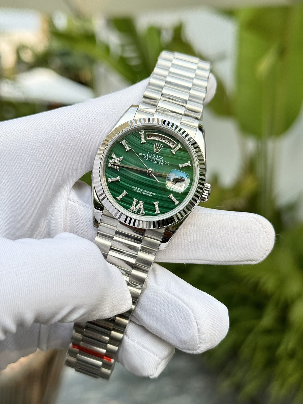 Rolex Watch Day-Date Roman Numeral Pile 40mm