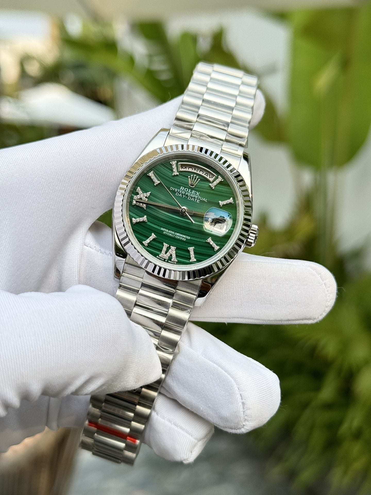 Rolex Watch Day-Date Roman Numeral Pile 40mm