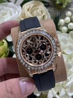Rolex Daytona 116588TBR Giraffeb Chestnut Watch 18K Gold Wrapped + Moissanite Diamonds 40mm