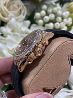 Rolex Daytona 116588TBR Giraffeb Chestnut Watch 18K Gold Wrapped + Moissanite Diamonds 40mm