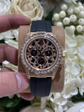 Rolex Daytona 116588TBR Giraffeb Chestnut Watch 18K Gold Wrapped + Moissanite Diamonds 40mm