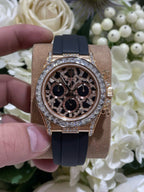 Rolex Daytona 116588TBR Giraffeb Chestnut Watch 18K Gold Wrapped + Moissanite Diamonds 40mm