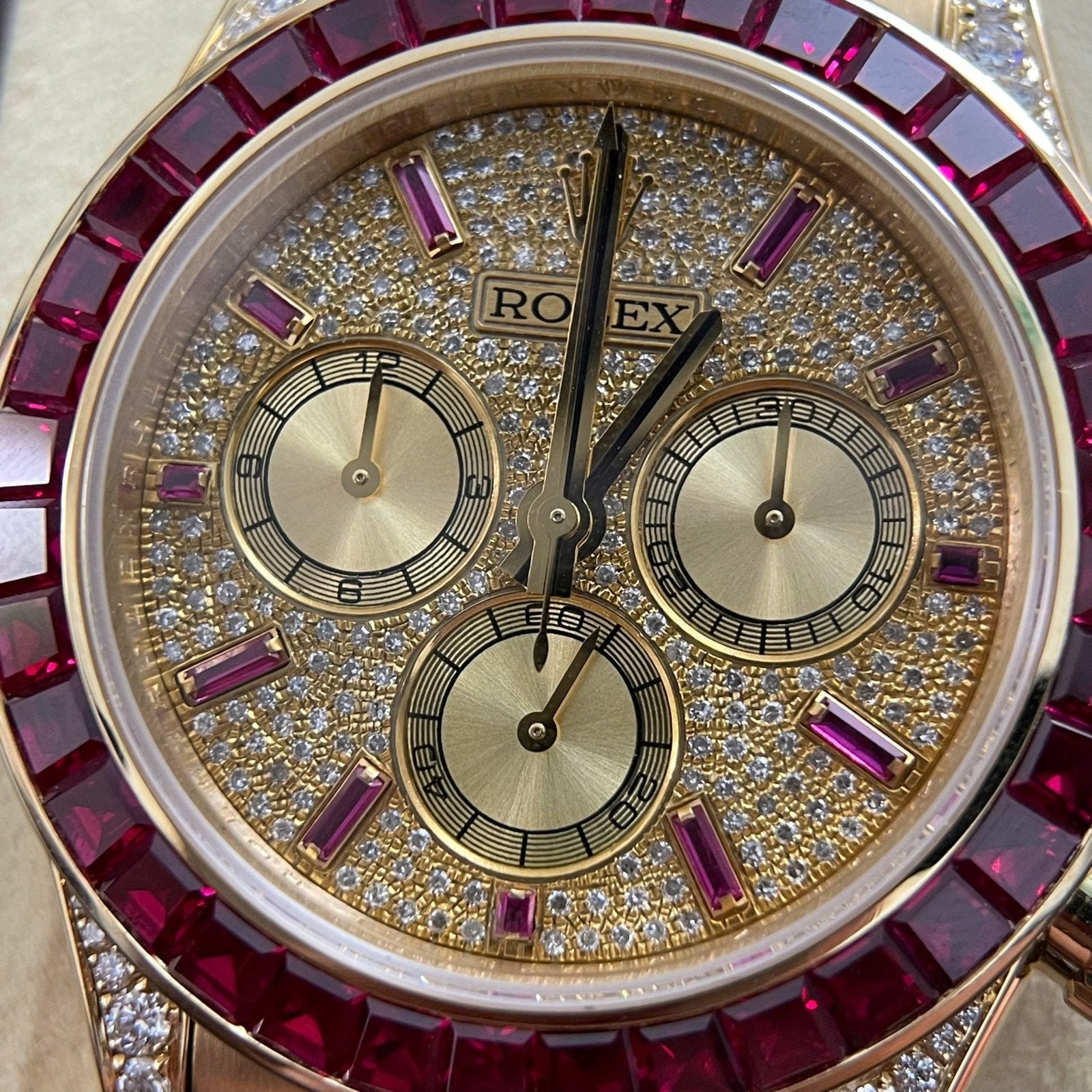 Rolex Cosmograph Daytona 126598TRU Watch 18K Solid Gold + Ruby + Natural Diamonds 40mm