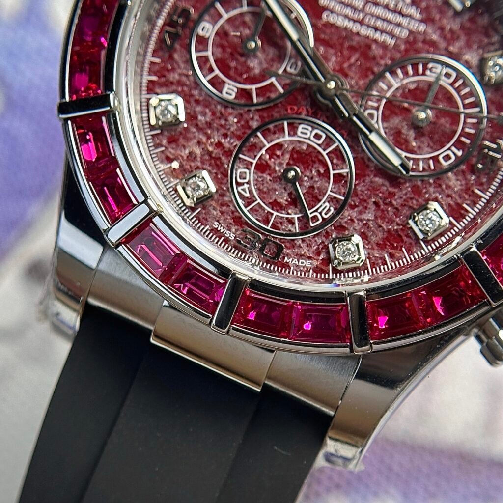 Rolex Watch Daytona 116519 Dial Rubellite Rubber Strap 40mm
