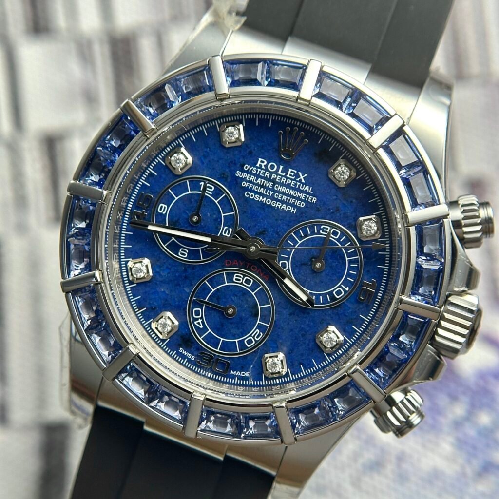 Rolex Watch Daytona 116519 Sodalite Dial Rubber Strap 40mm