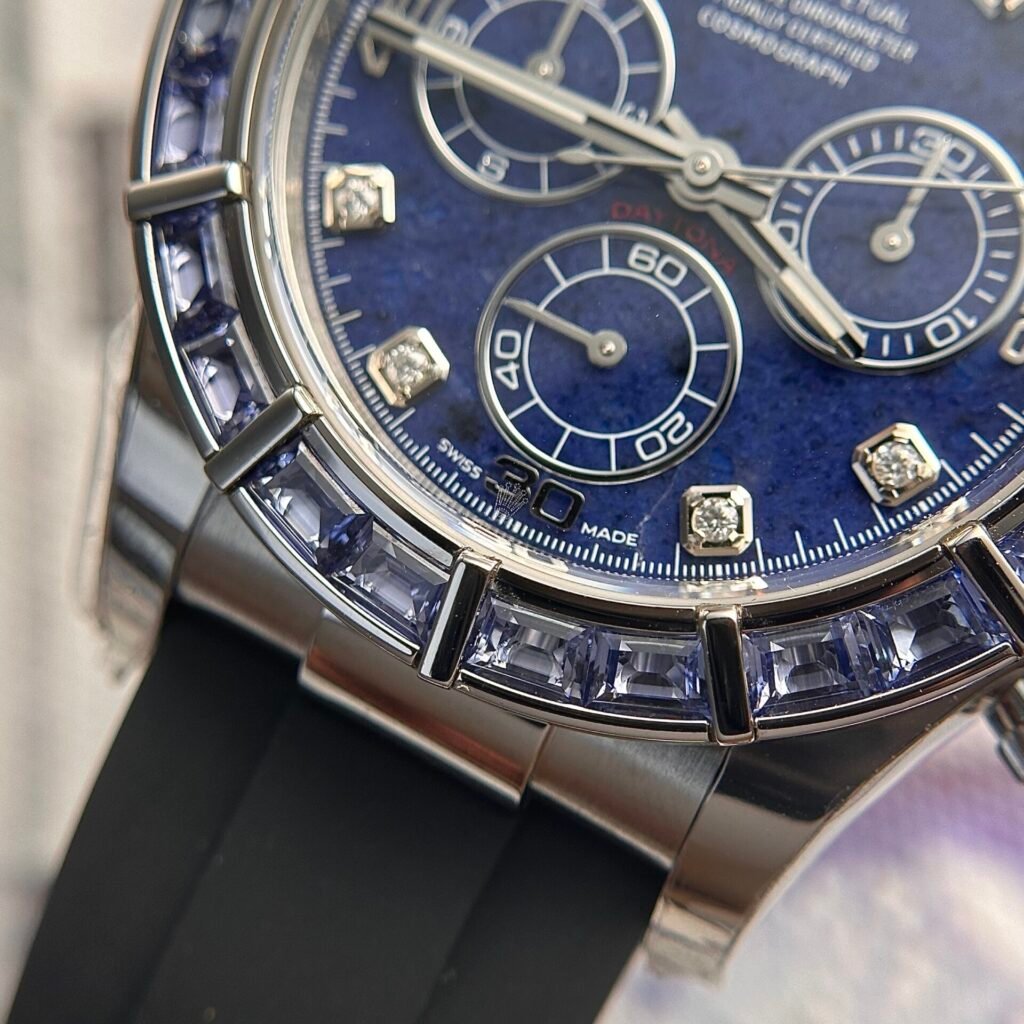 Rolex Watch Daytona 116519 Sodalite Dial Rubber Strap 40mm