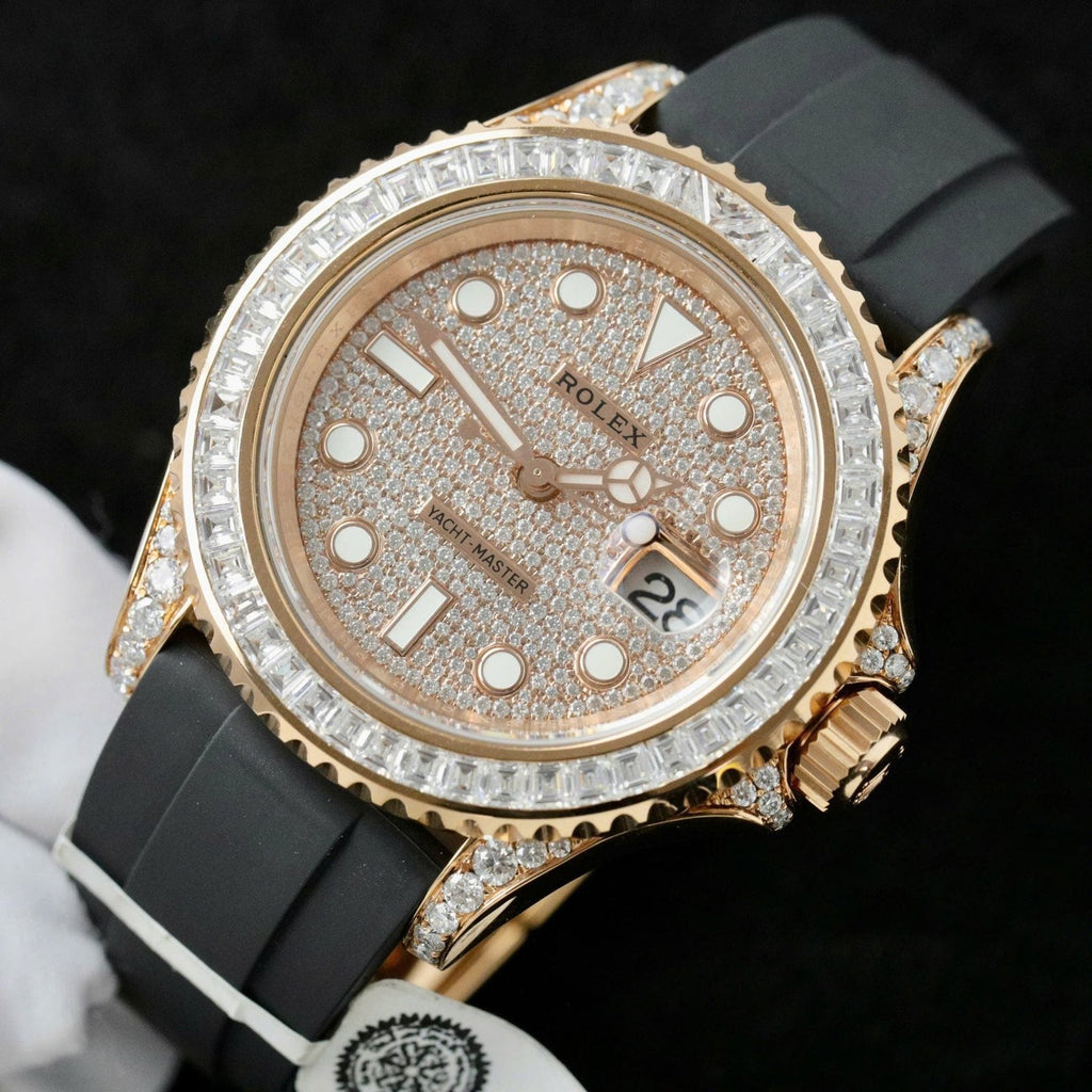 Rolex Yacht Watch Gold Wrapped + Moissanite Diamonds 40mm