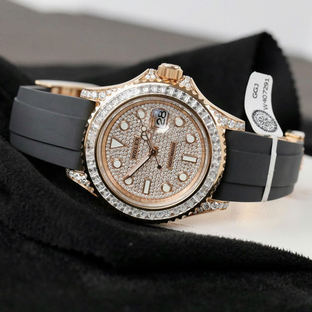 Rolex Yacht Watch Gold Wrapped + Moissanite Diamonds 40mm