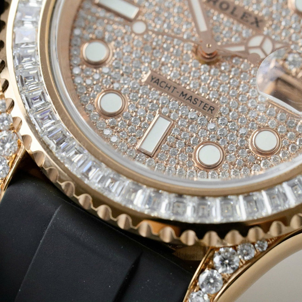Rolex Yacht Watch Gold Wrapped + Moissanite Diamonds 40mm