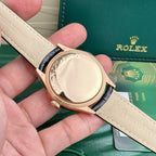 Rolex Watch Cellini 50525 Chocolate Dial Leather Strap 39mm