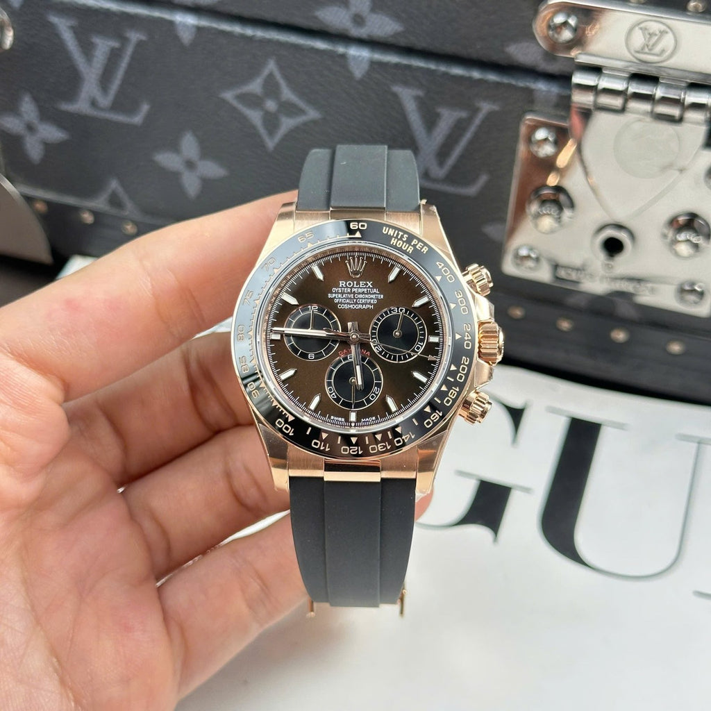 Rolex Cosmograph Daytona 126515 Watch Chocolate Dial Rubber Strap 40mm