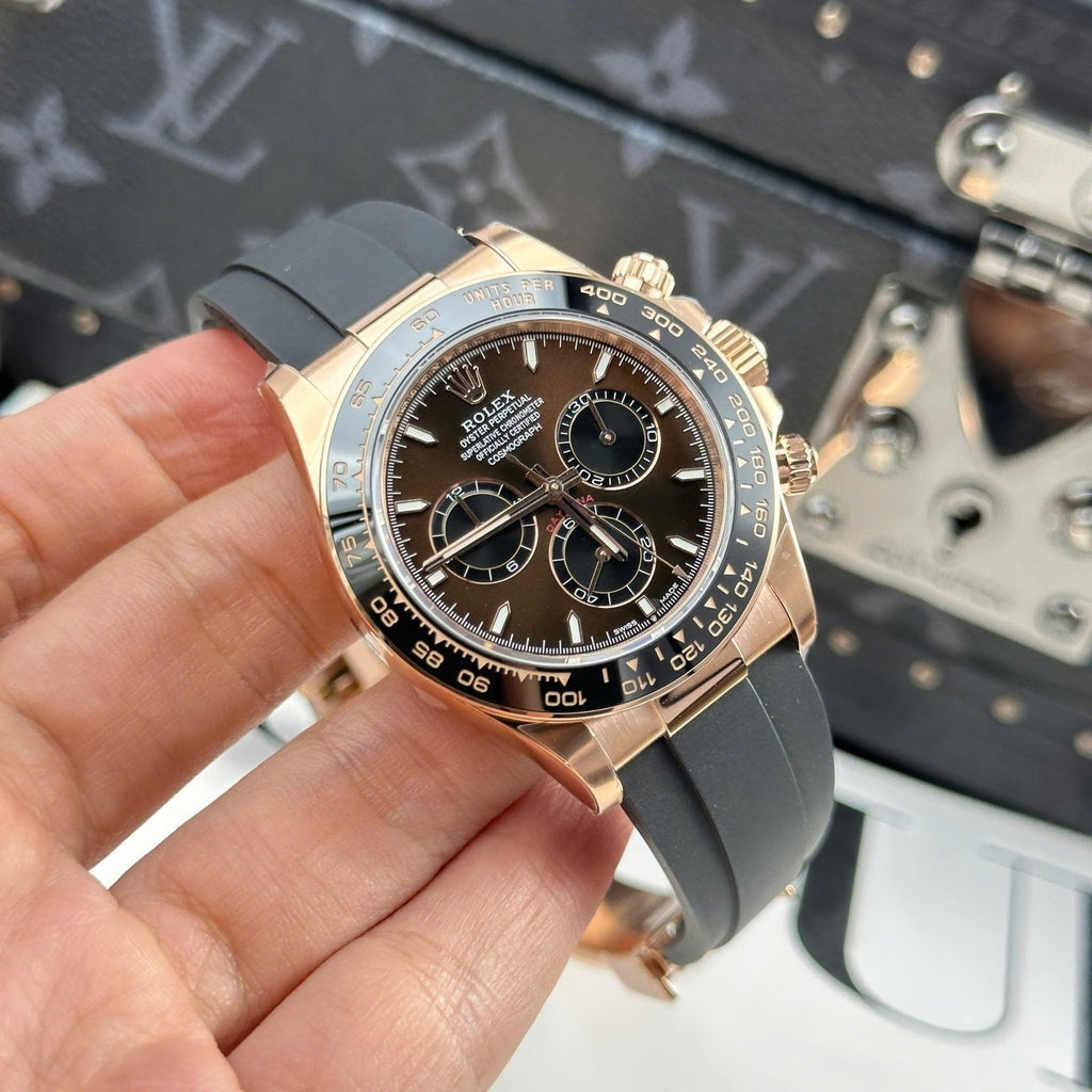 Rolex Cosmograph Daytona 126515 Watch Chocolate Dial Rubber Strap 40mm