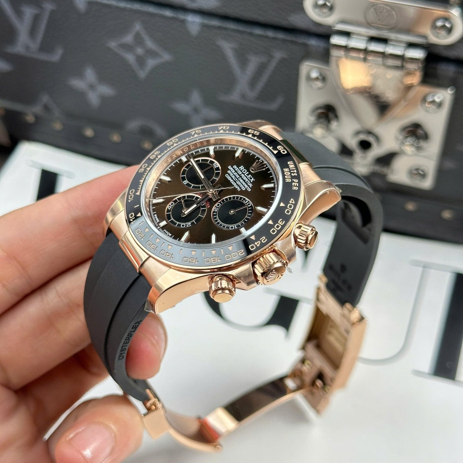 Rolex Cosmograph Daytona 126515 Watch Chocolate Dial Rubber Strap 40mm