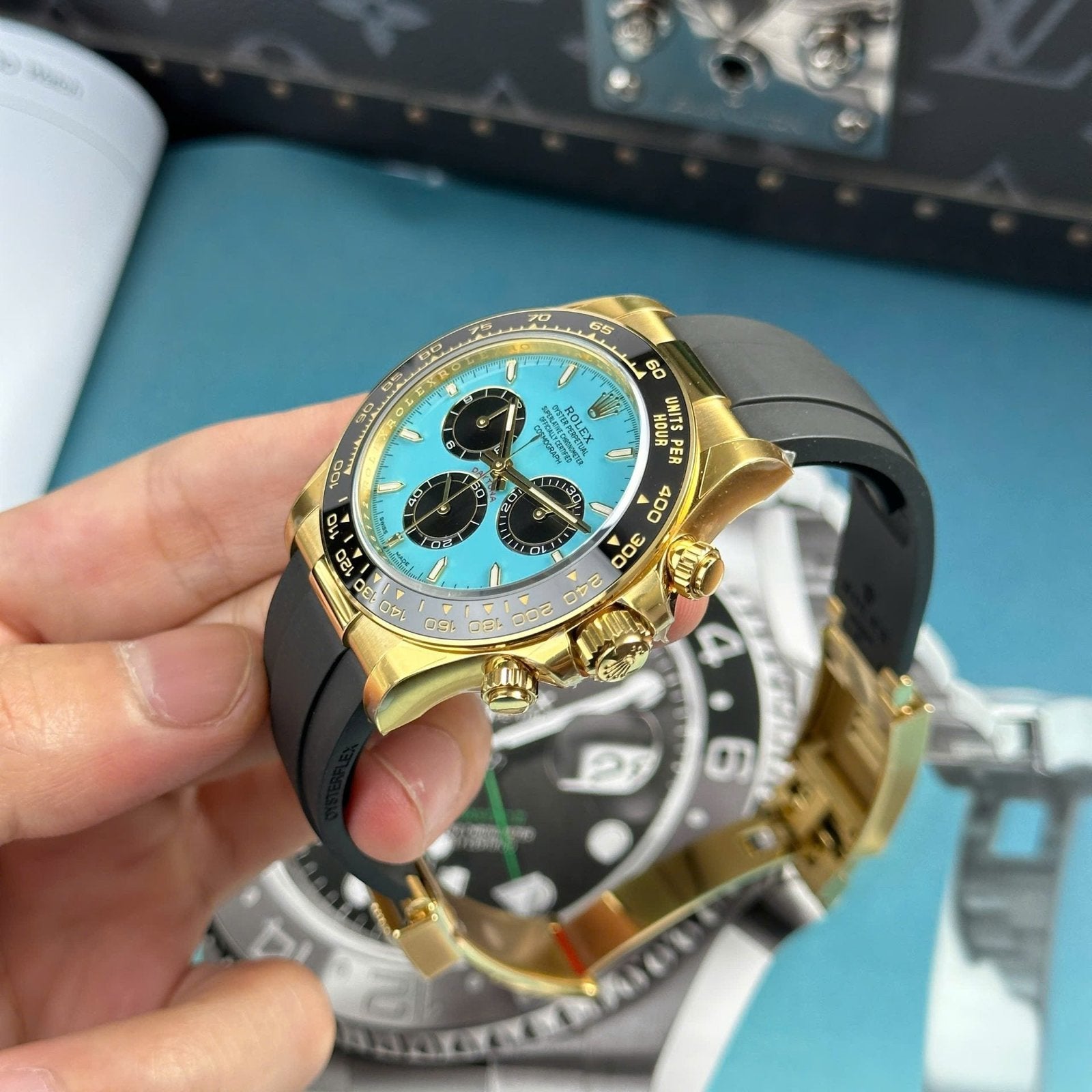 Rolex Cosmograph Daytona 126518LN Watch Turquoise Blue Lacquer Dial 40mm