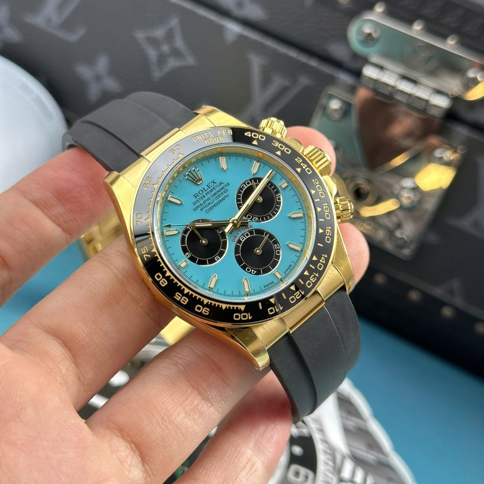Rolex Cosmograph Daytona 126518LN Watch Turquoise Blue Lacquer Dial 40mm