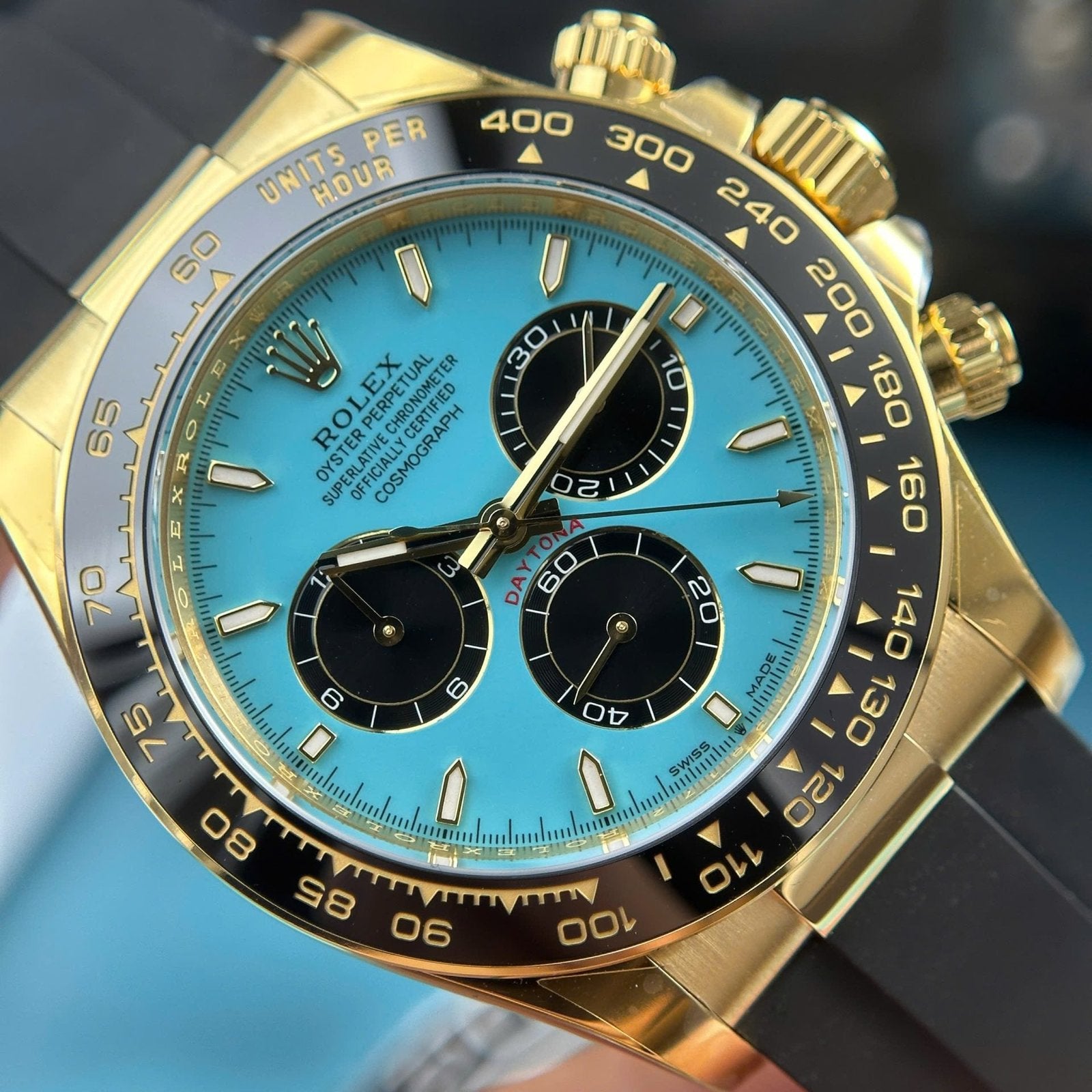 Rolex Cosmograph Daytona 126518LN Watch Turquoise Blue Lacquer Dial 40mm