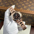 Rolex Cosmograph Daytona Dial Black Gold Wrapped Watch 40mm