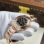 Rolex Cosmograph Daytona Dial Black Gold Wrapped Watch 40mm