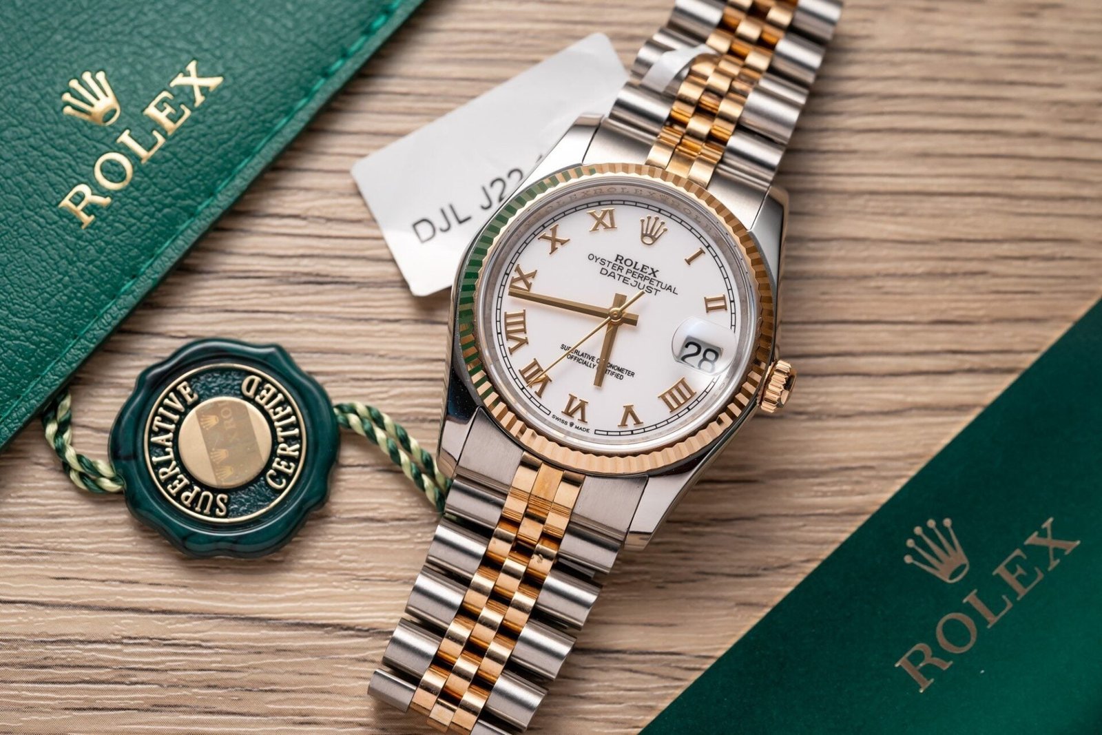 Rolex Date Just 126233 Watch Gold Wrapped White Dial 36mm