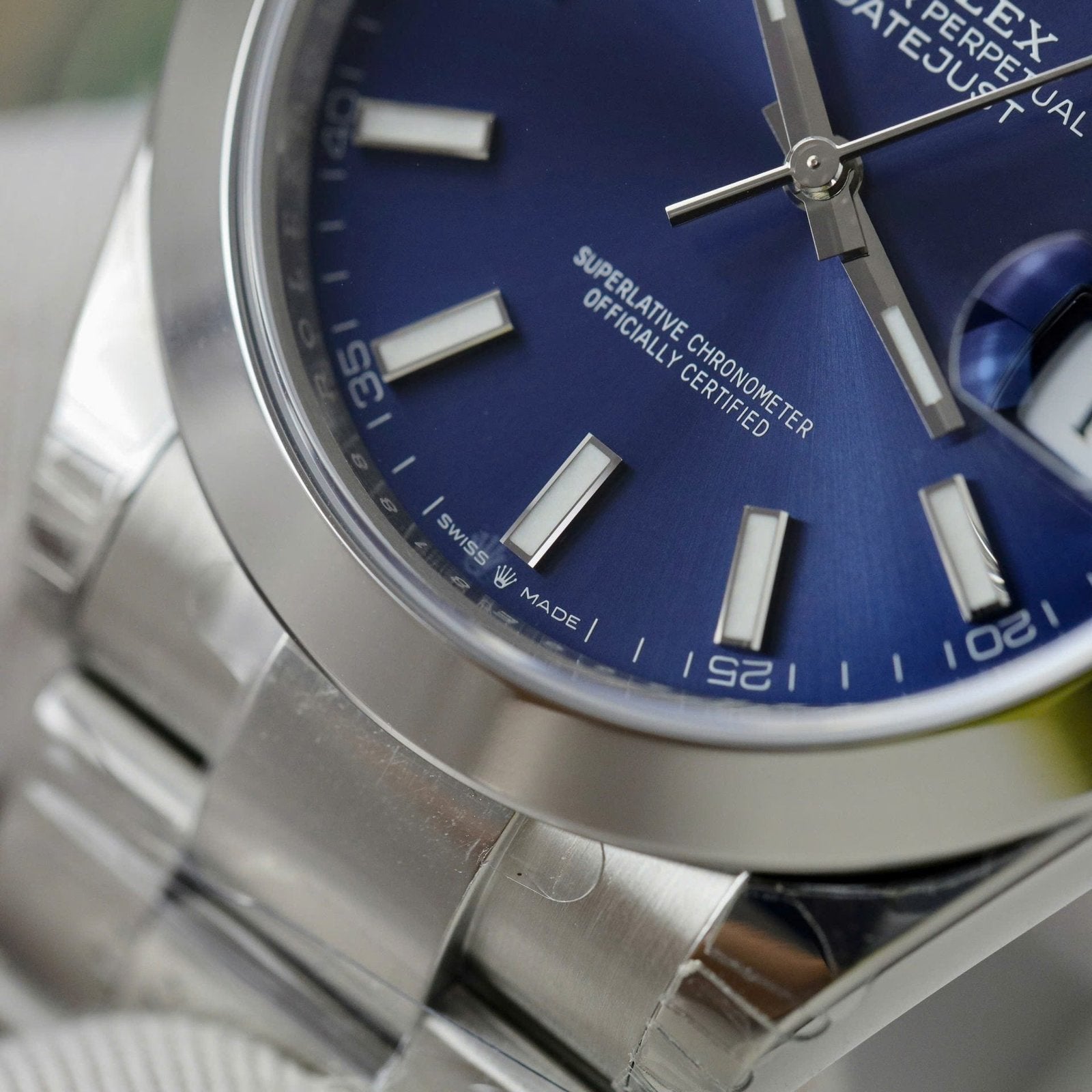 Rolex DateJust 126300 Watch Dial Blue Oyster Strap 41mm