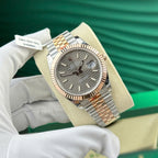 Rolex DateJust 126331 Gold Wrapped Gray Fluted Dial Watch 41mm
