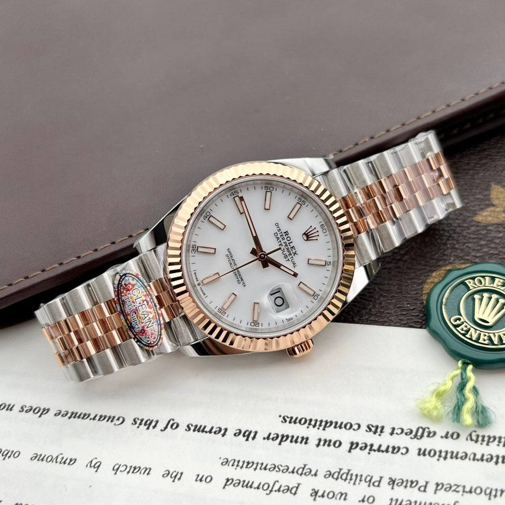 Rolex Watches Date Just 126331 Demi Rose White Dial 41mm