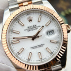 Rolex Watches Date Just 126331 Demi Rose White Dial 41mm