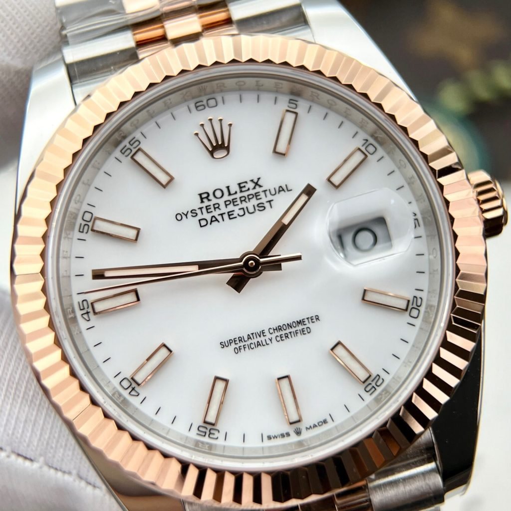 Rolex Watches Date Just 126331 Demi Rose White Dial 41mm