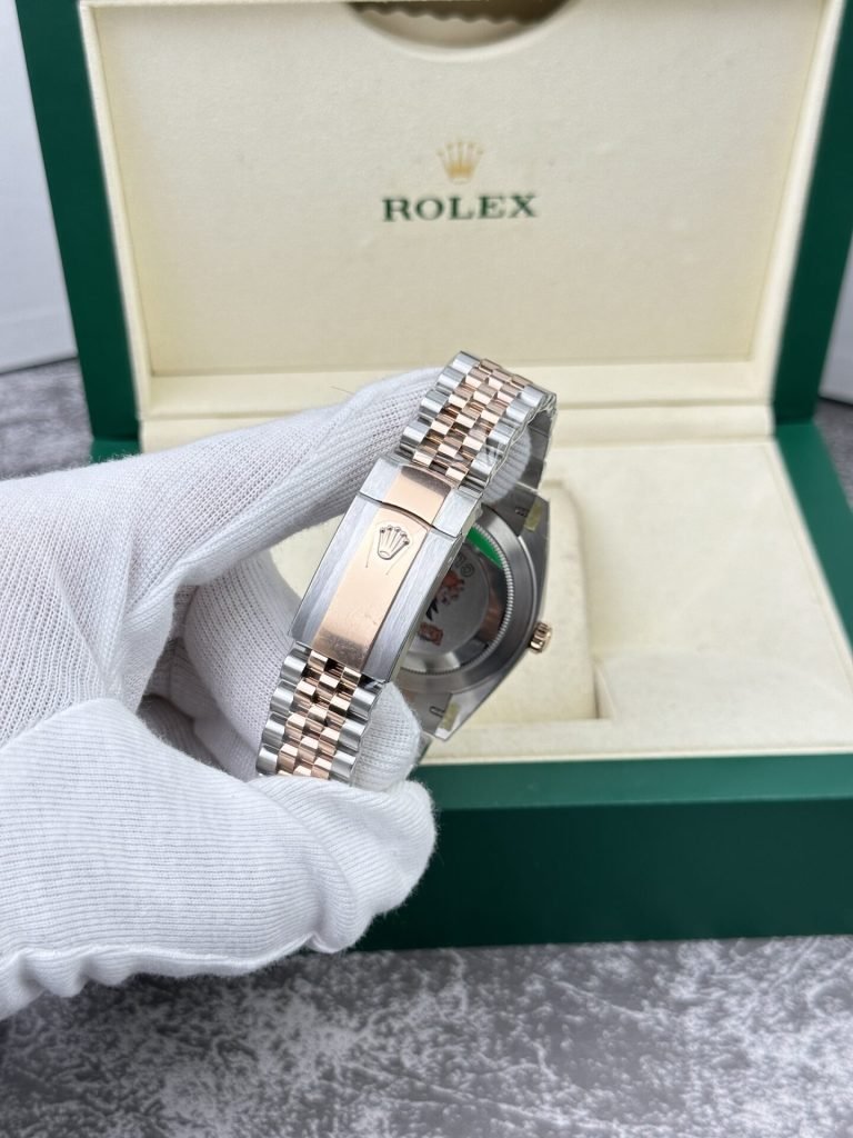 Rolex Watch Date Just 126331 Demi Rose Gold Black Dial 41mm