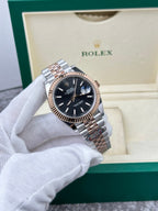 Rolex Watch Date Just 126331 Demi Rose Gold Black Dial 41mm