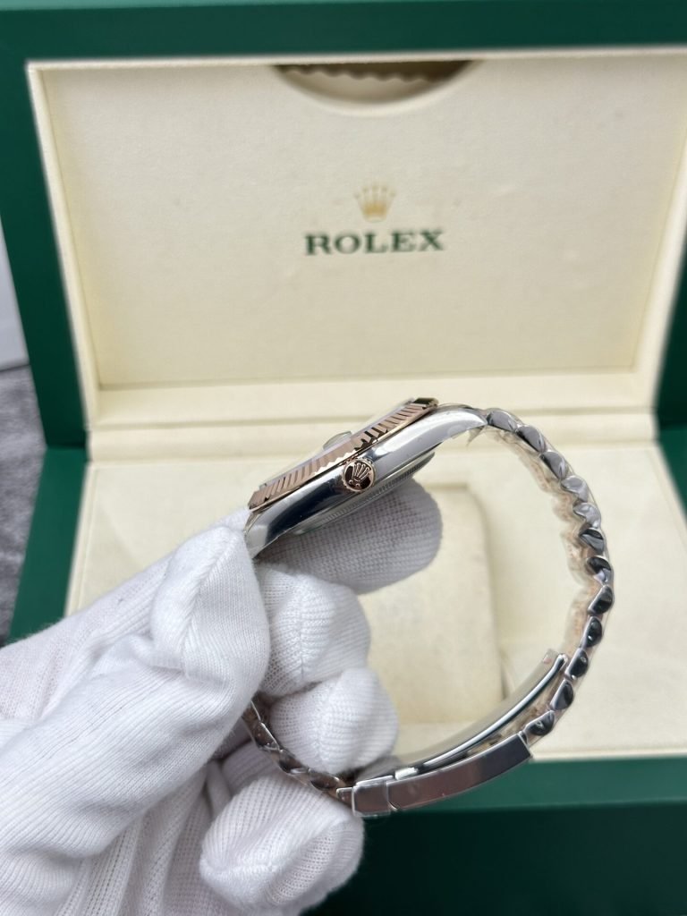 Rolex Watch Date Just 126331 Demi Rose Gold Black Dial 41mm