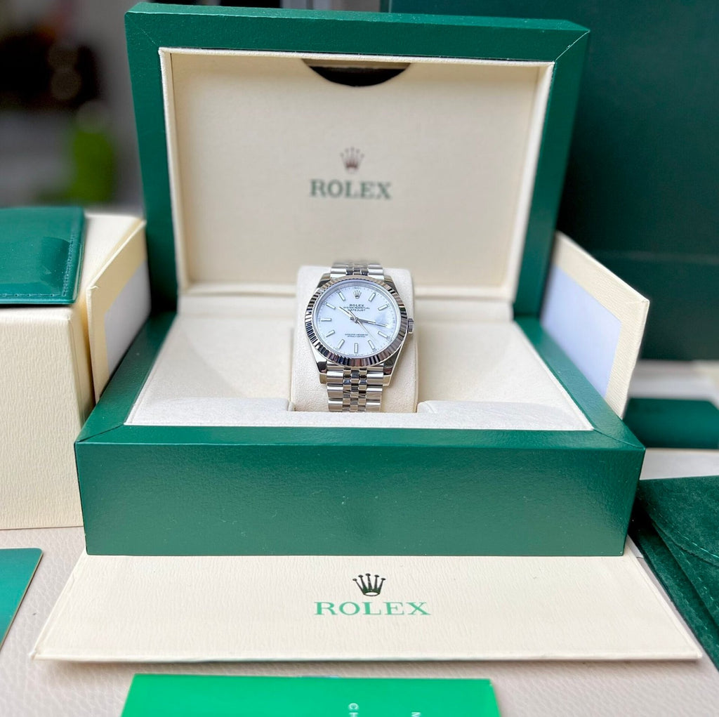 Rolex Date Just 126334 Watch White Enamel 41mm