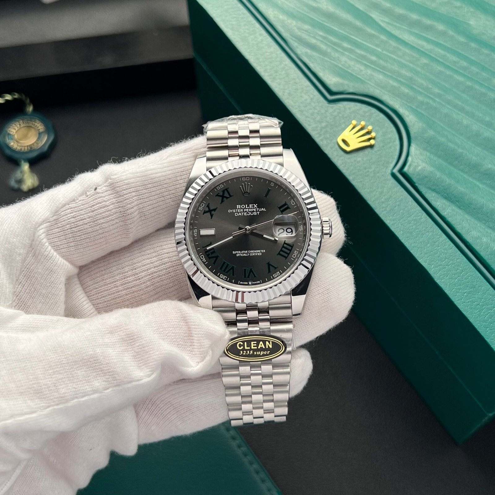 Rolex Date Just 126334 Watch Dial Wimbledon 41mm