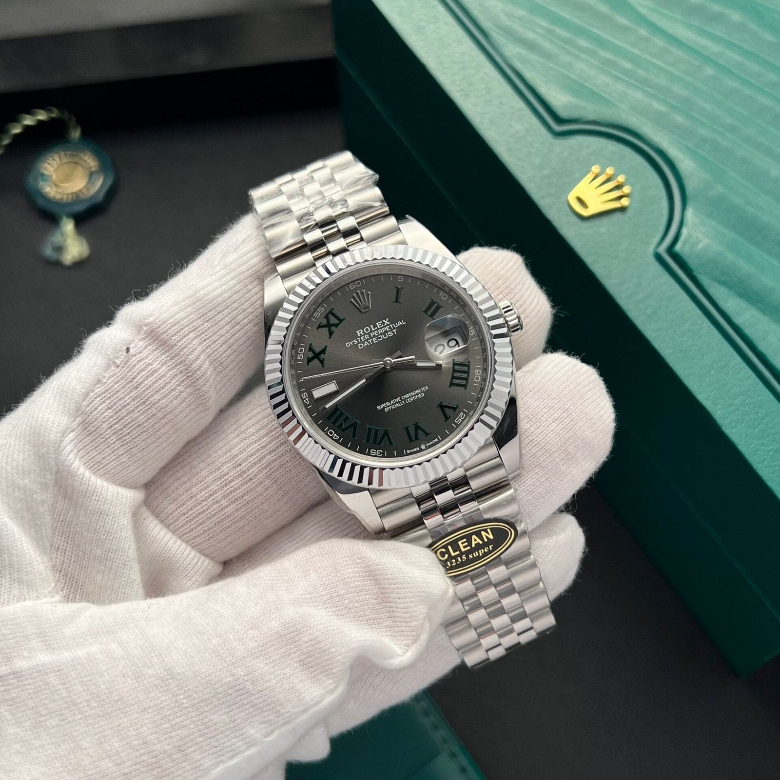 Rolex Date Just 126334 Watch Dial Wimbledon 41mm