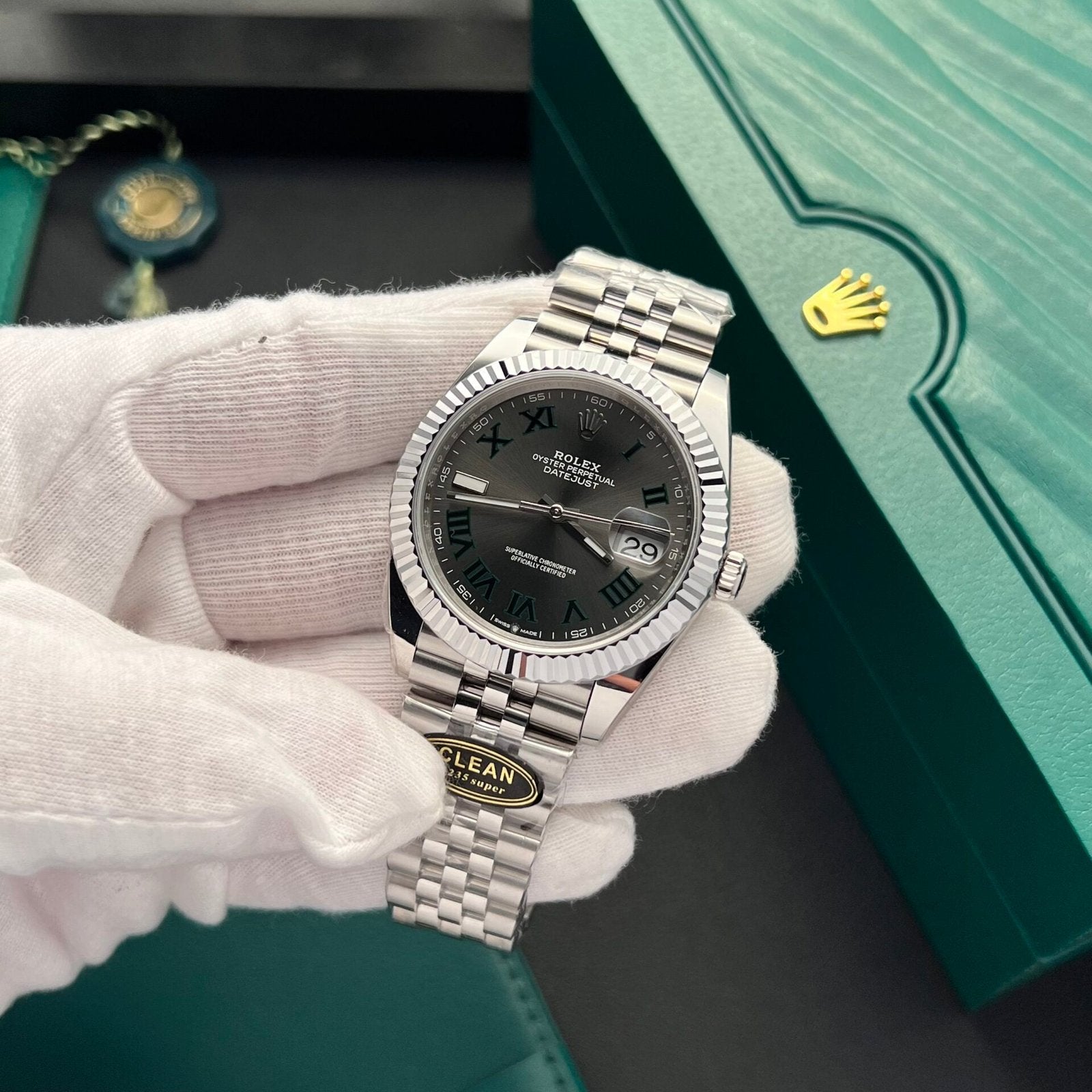 Rolex Date Just 126334 Watch Dial Wimbledon 41mm