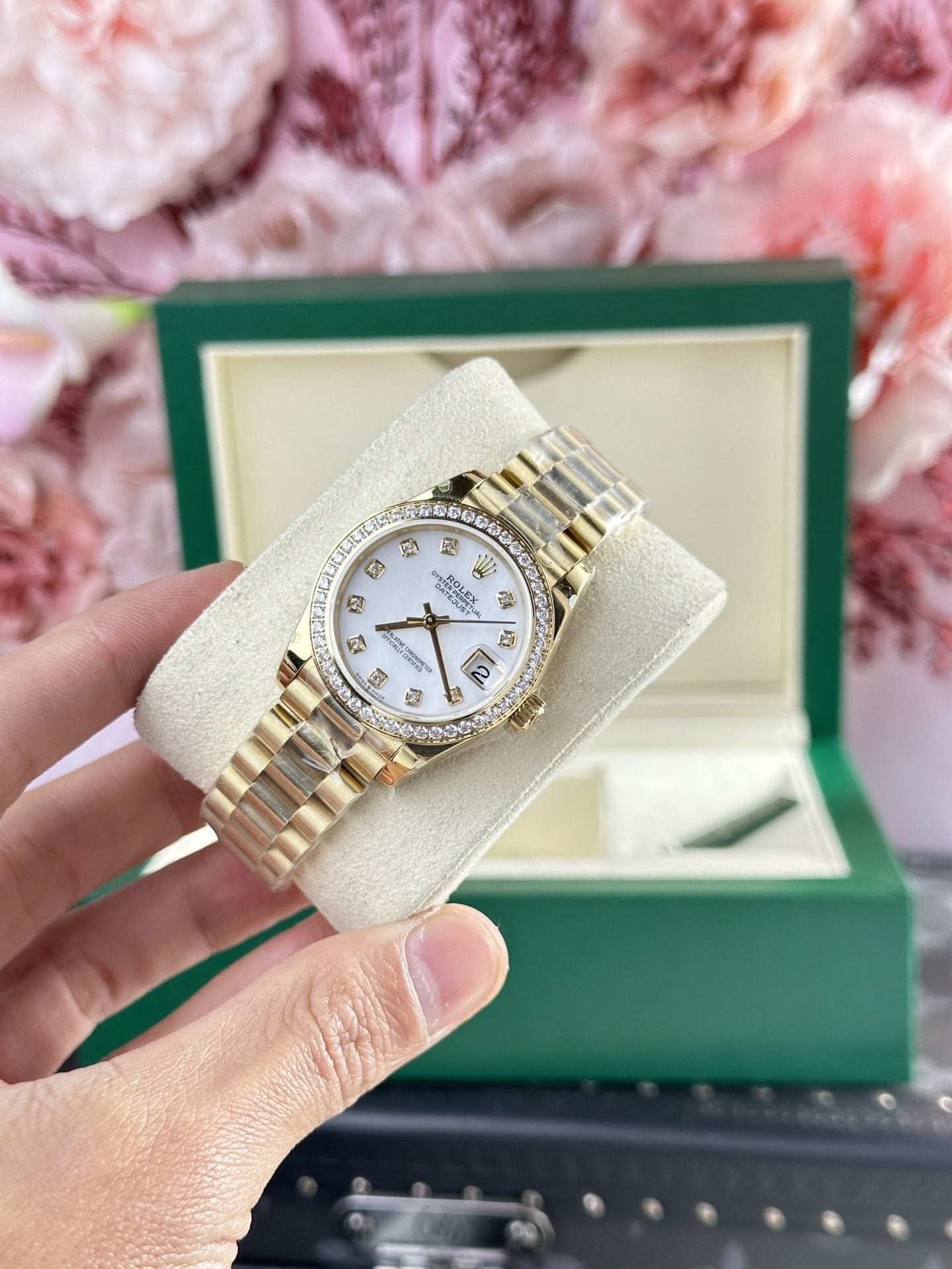 Rolex DateJust 278288 Watch President Strap Diamond Bezel 31mm