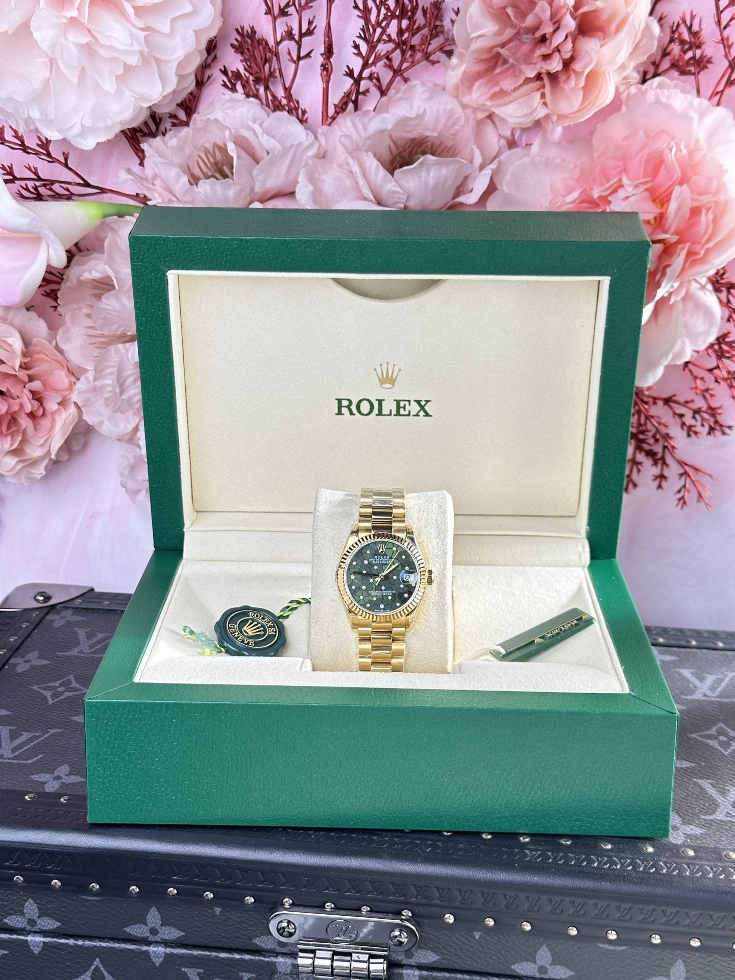 Rolex Watch Date Just 278288 Olive Flower Pattern Dial 31mm