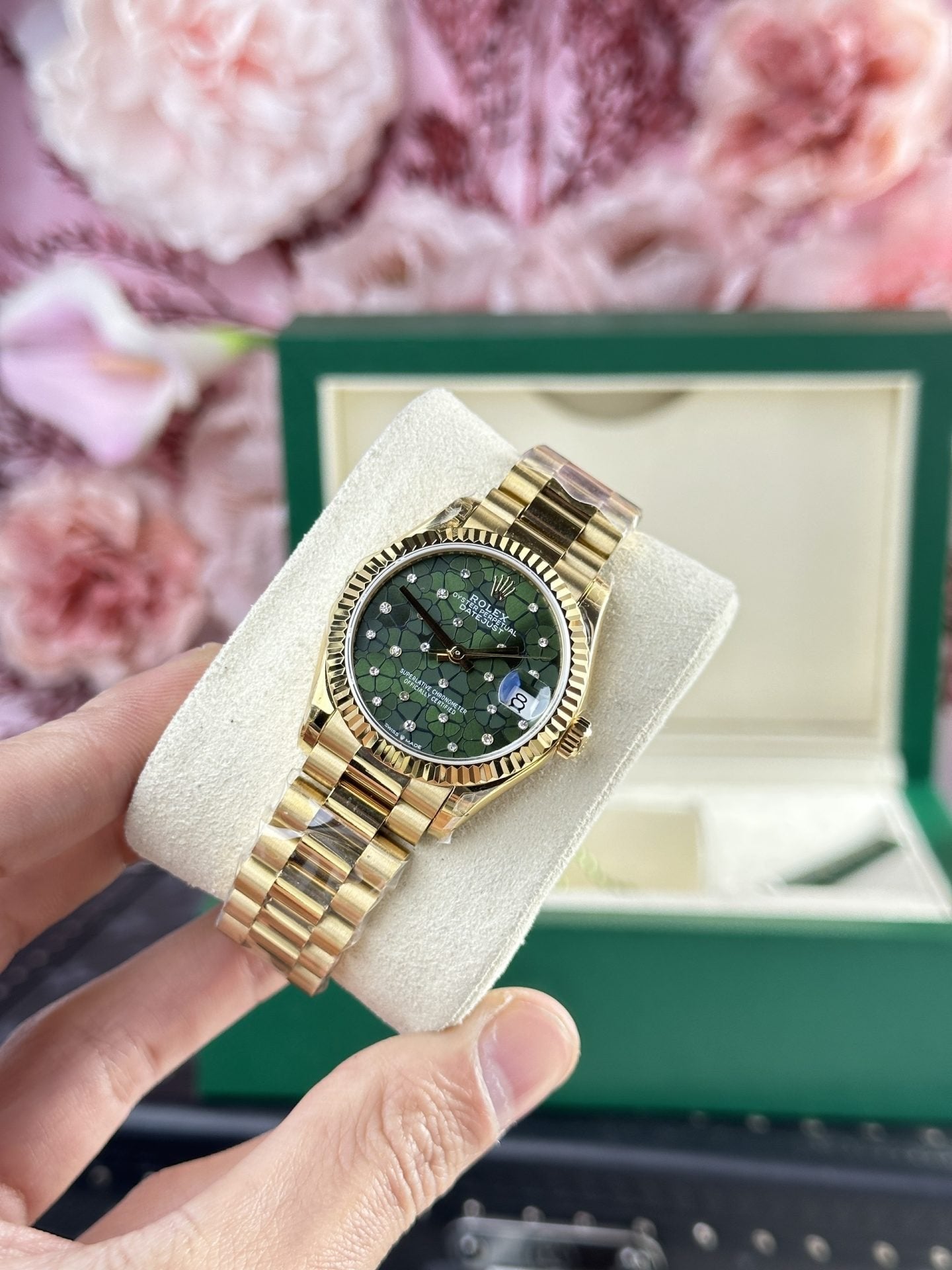 Rolex Watch Date Just 278288 Olive Flower Pattern Dial 31mm
