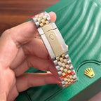Rolex DateJust 18K Gold Wrapped Watch Palm Leaf Dial 36mm
