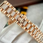 Rolex DateJust Gold Wrapped Moissanite Watch With Chocolate Dial 31mm
