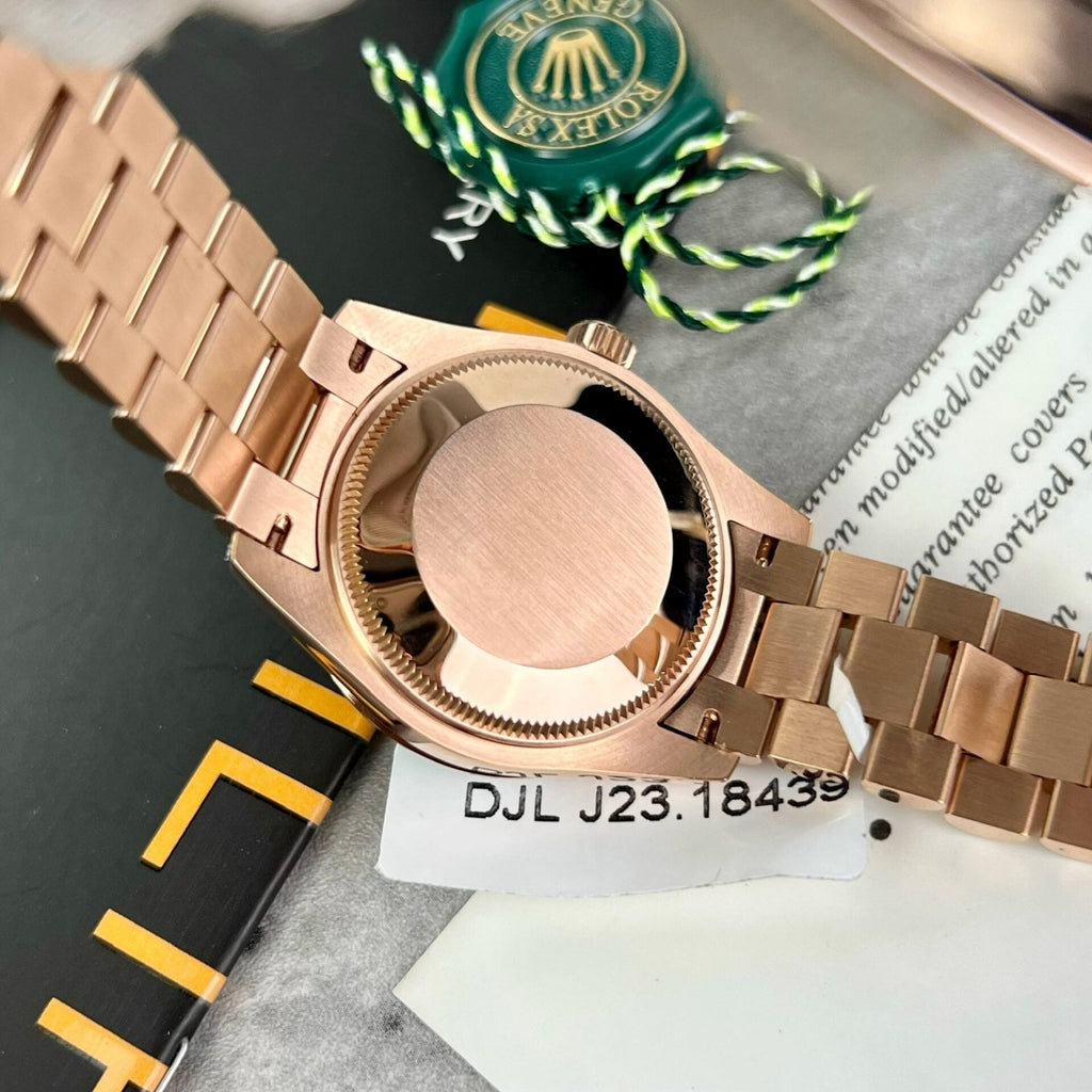 Rolex DateJust Gold Wrapped Moissanite Watch With Chocolate Dial 31mm
