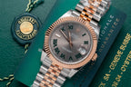 Rolex Watch Date Just Rose Gold Wrapped Wimbledon Dial 41mm
