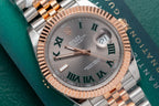 Rolex Watch Date Just Rose Gold Wrapped Wimbledon Dial 41mm