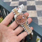 Rolex DateJust Gold Wrapped Chocolate Dial Watch 36mm