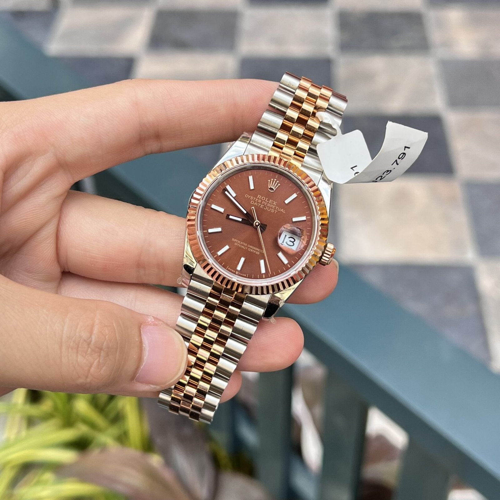 Rolex DateJust Gold Wrapped Chocolate Dial Watch 36mm