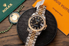 Rolex Watch Date Just Gold Wrapped Black Dial 31mm