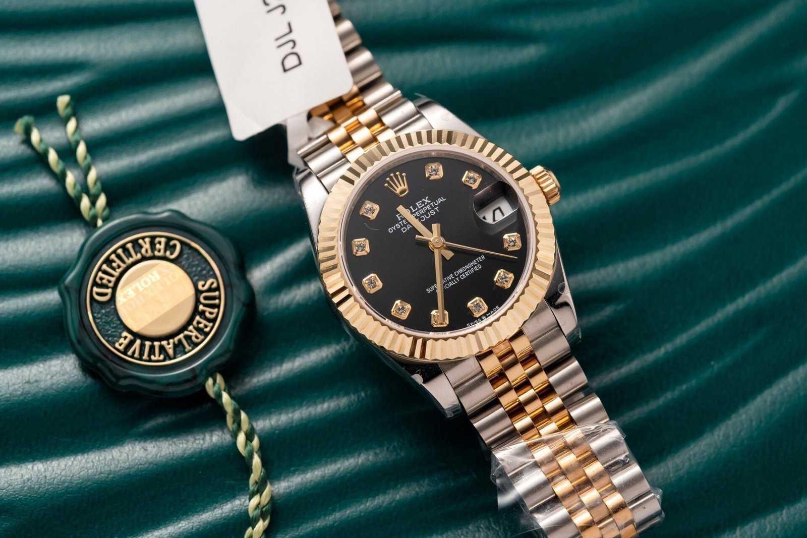 Rolex Watch Date Just Gold Wrapped Black Dial 31mm