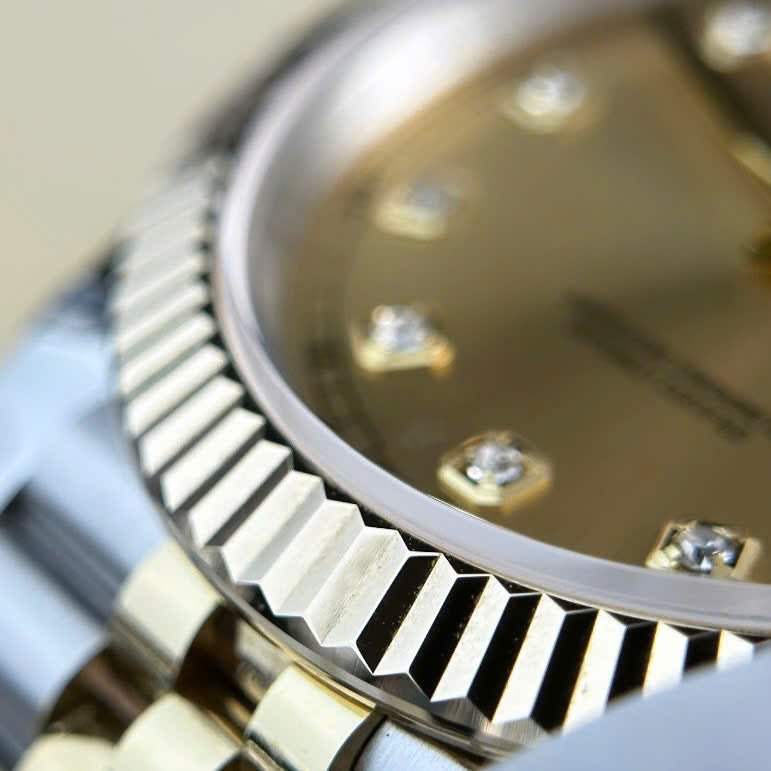 Rolex DateJust Gold Wrapped Watch Champagne Dial 41mm