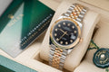 Rolex Date Just Black Dial Gold Wrapped Watch 36mm
